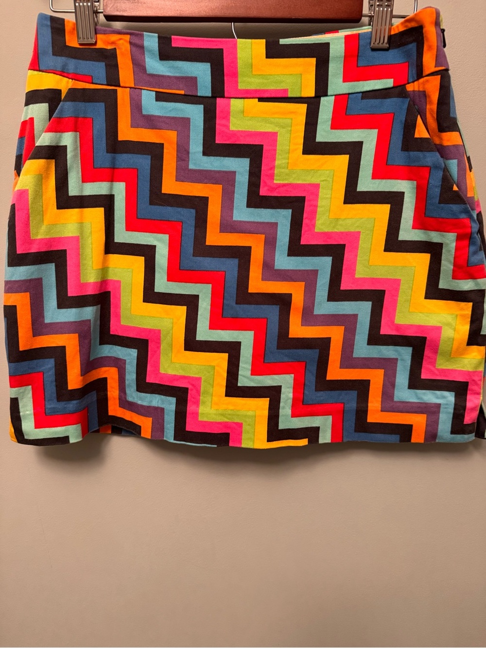 Loudmouth Multicolor Zigzag Print Skort - Neon Pink, Yellow, Orange, Blue, Red